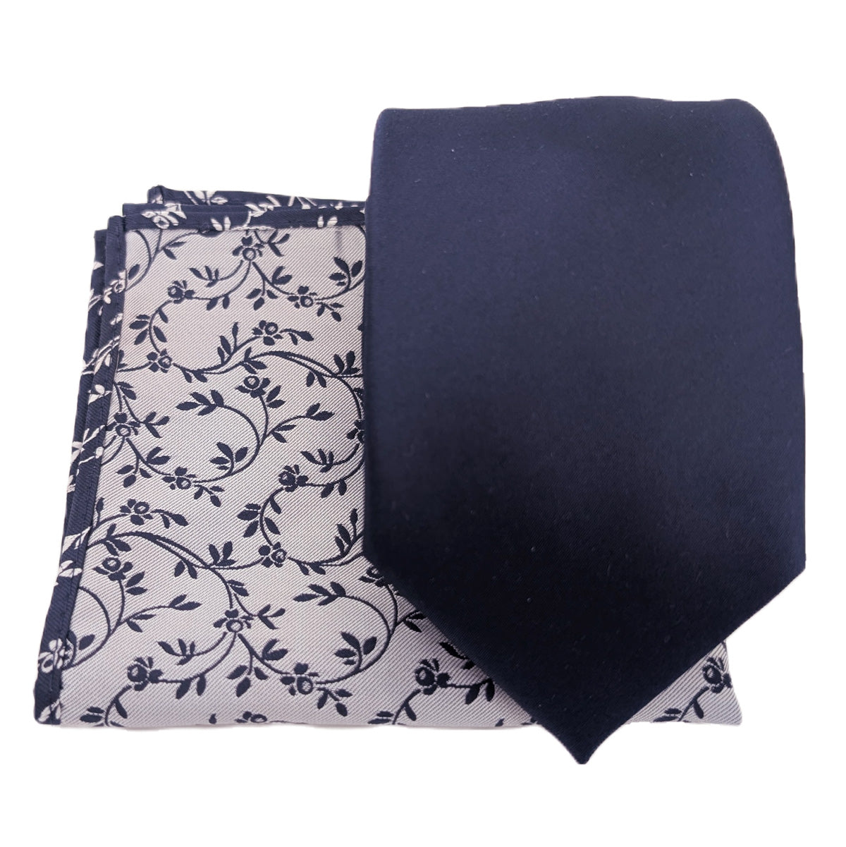 Navy Leaves Pocket Square