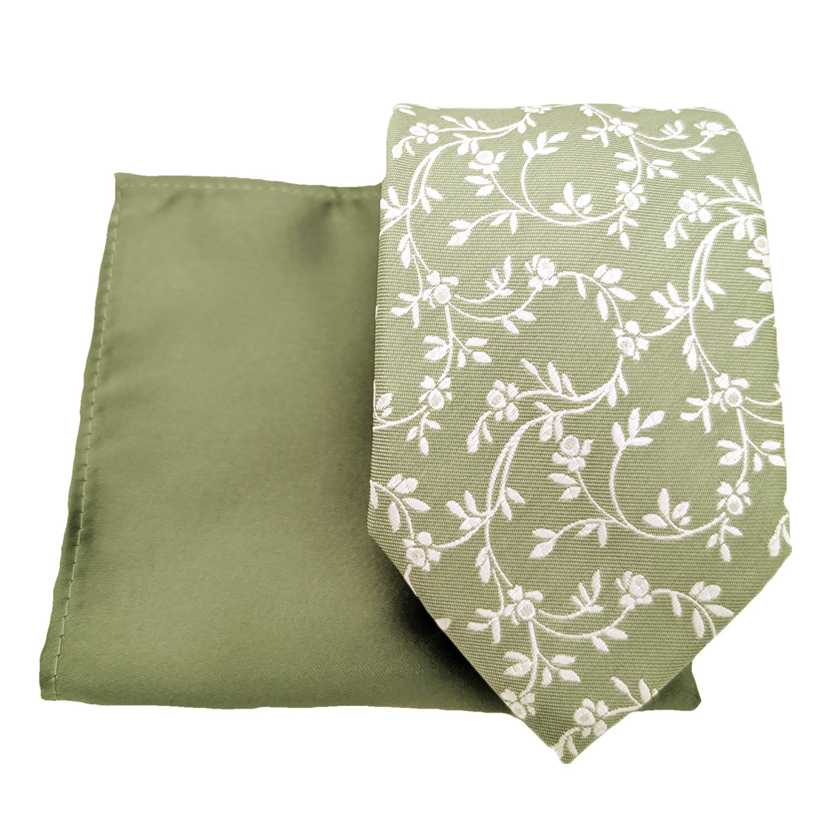 Mix and Match - Sage Patterned & Sage Wedding Tie Set