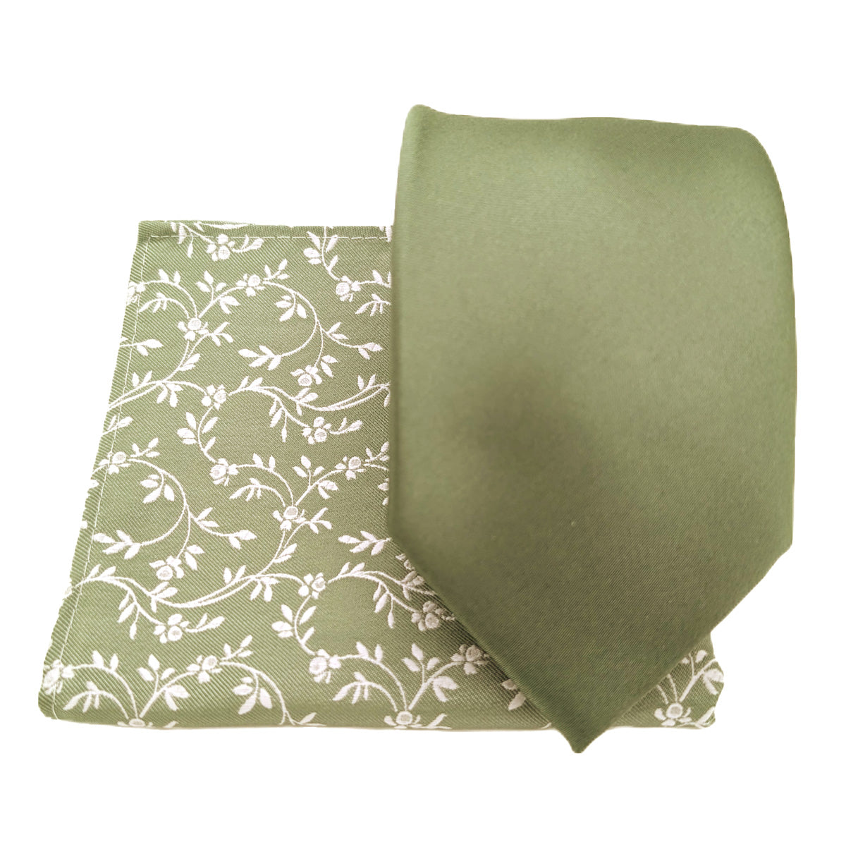 Mix and Match - Sage Patterned & Sage Wedding Tie Set