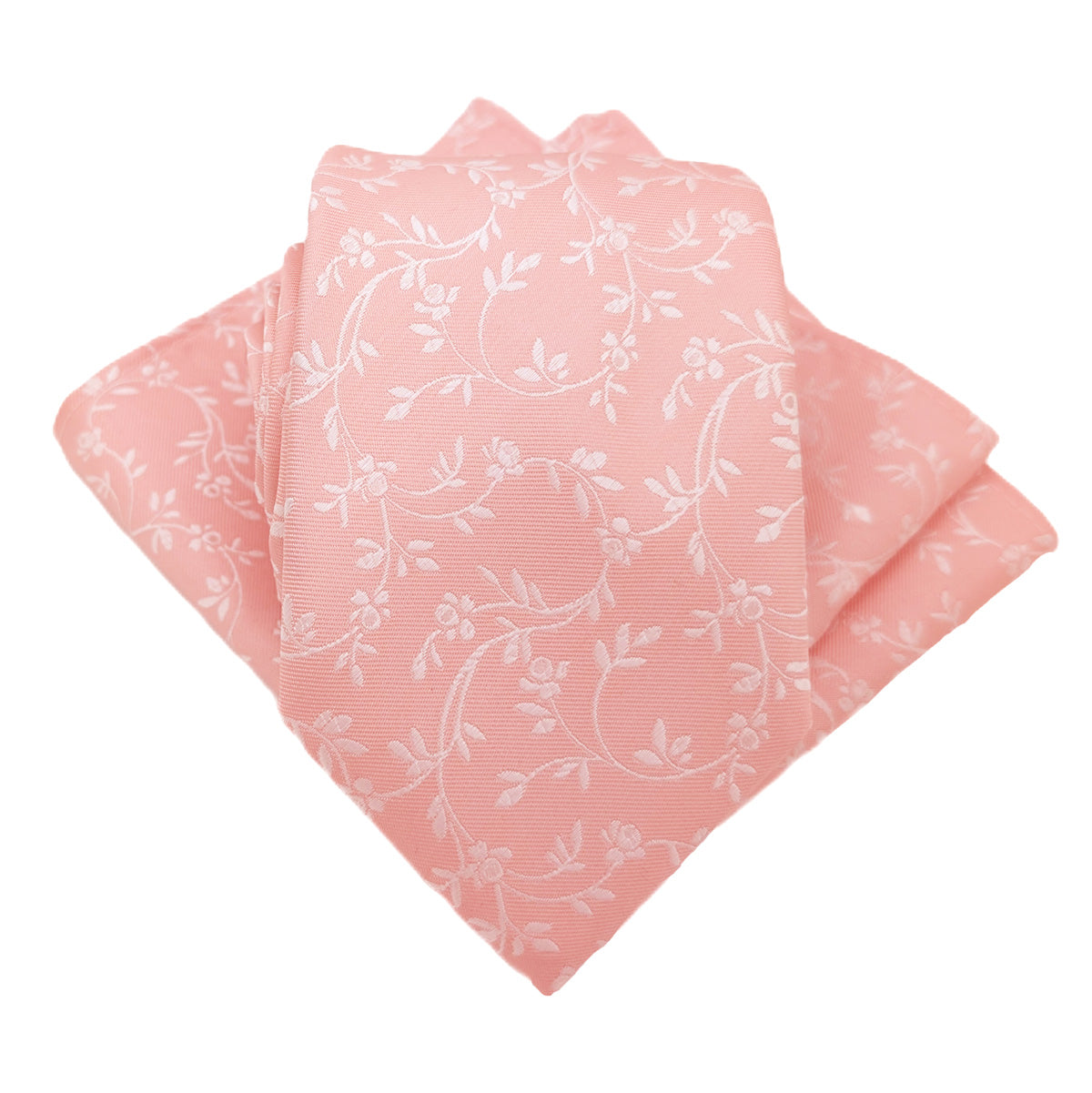Rose Pink Leaves Wedding Tie