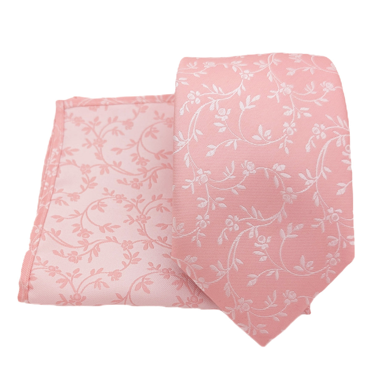Rose Pink Leaves Wedding Tie
