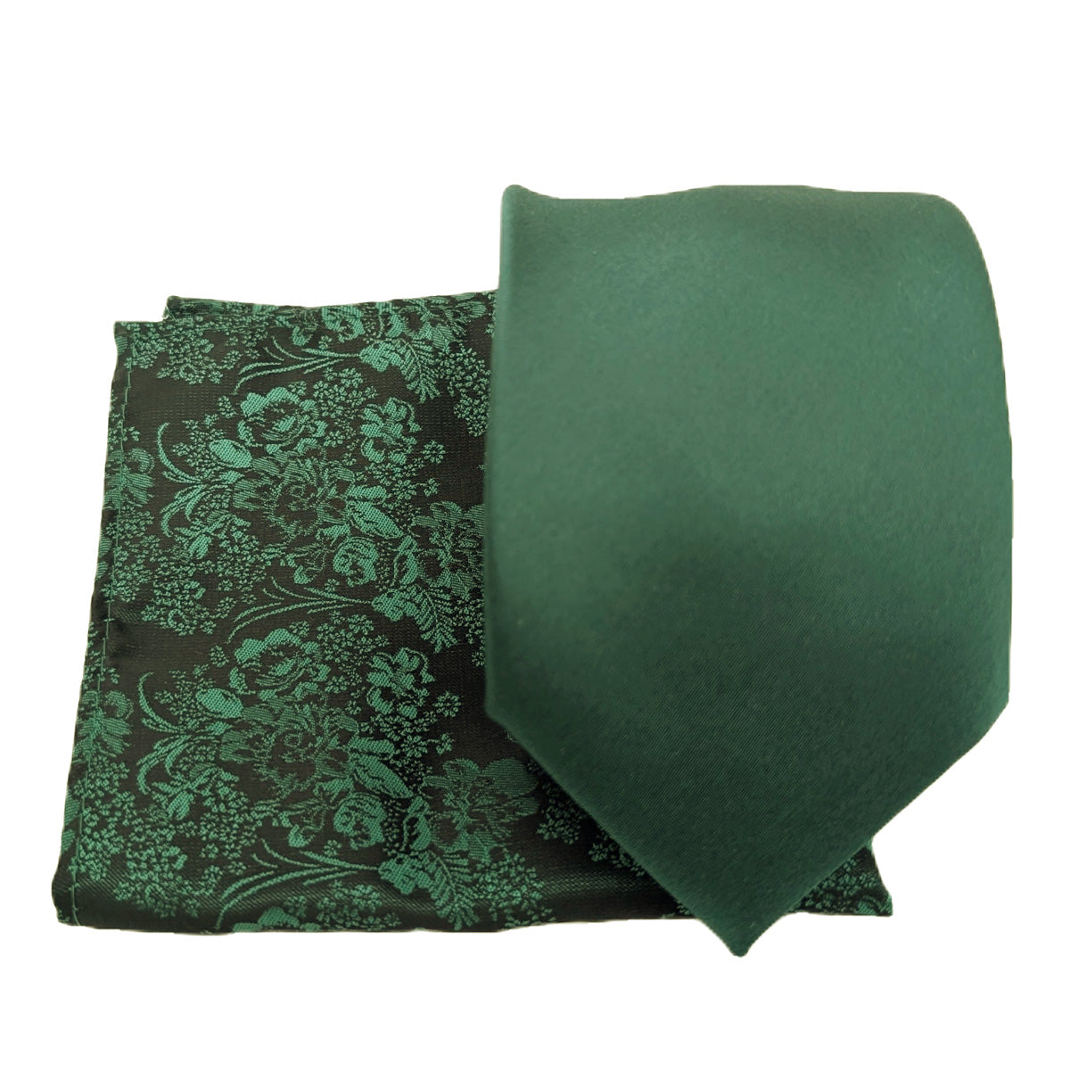 Dark Green Floral Pocket Square