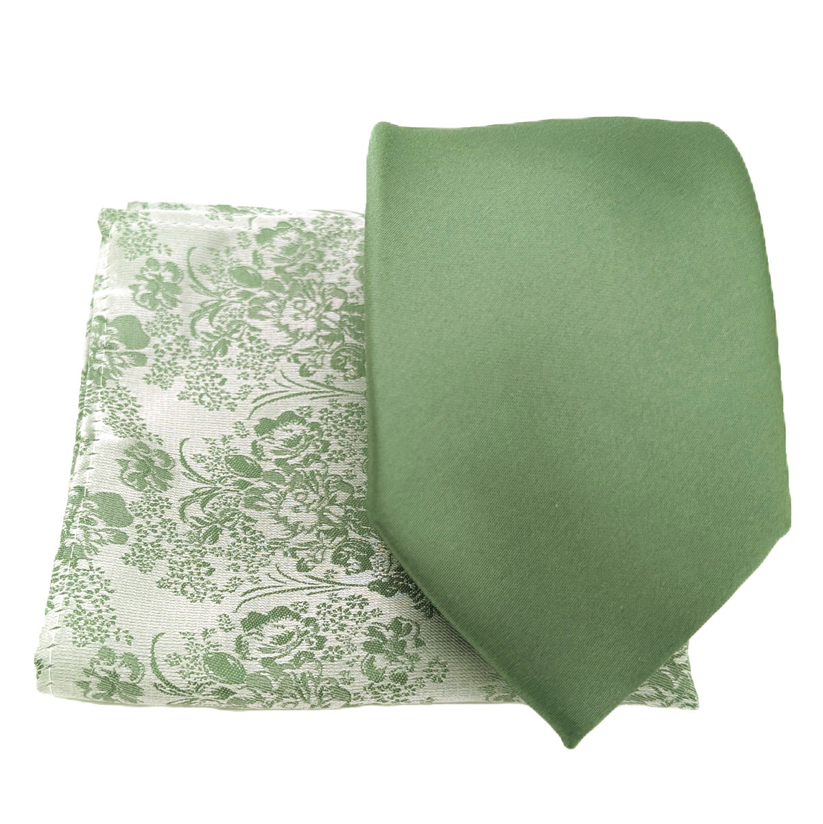 Mix & Match - Wild Sage & Wild Sage Floral Wedding Tie Set