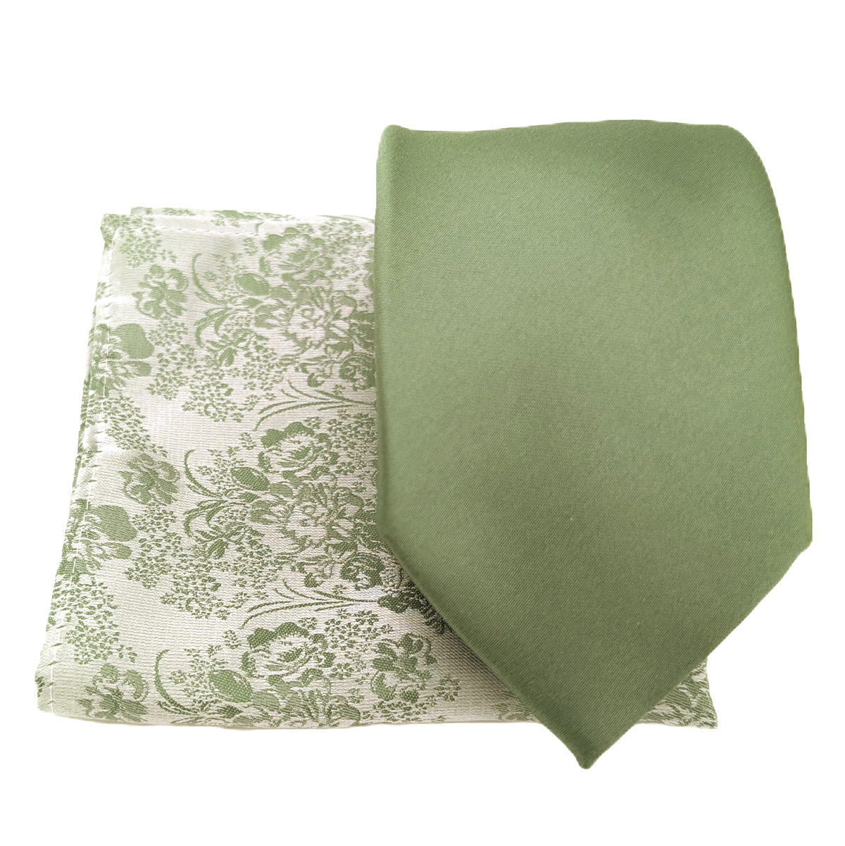 Mix & Match - Wild Sage & Wild Sage Floral Wedding Tie Set