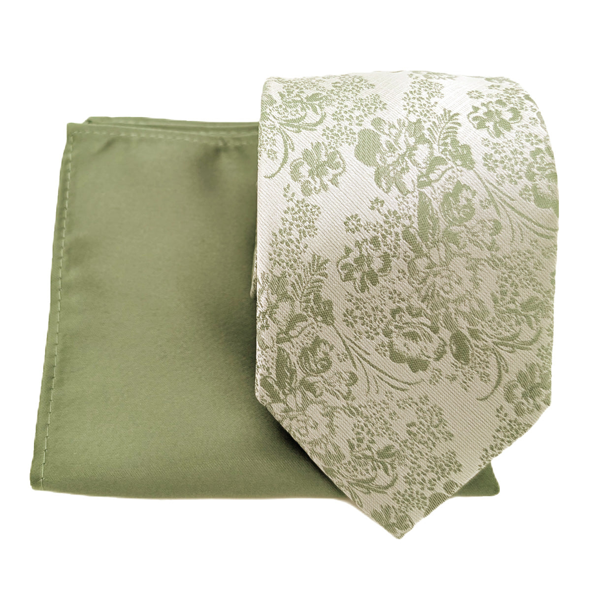 Mix & Match - Wild Sage & Wild Sage Floral Wedding Tie Set