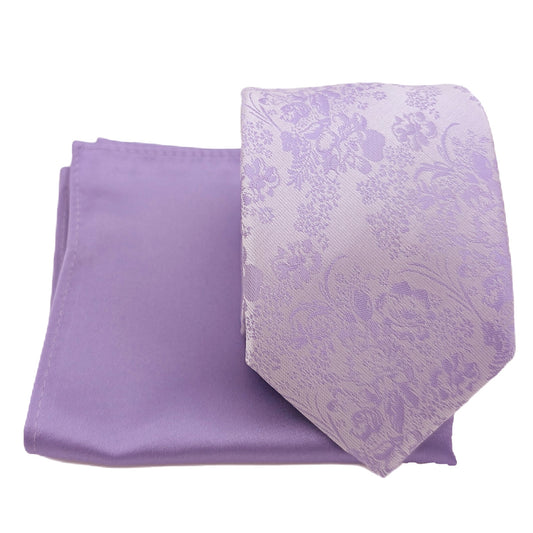 Mix and Match - Purple Patterned & Purple Wedding Tie Set