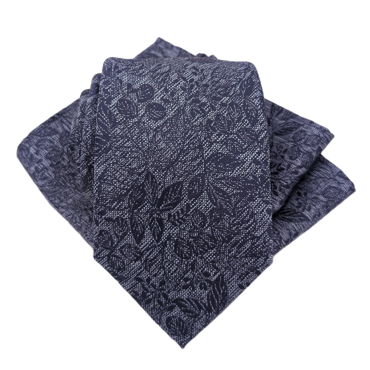 Navy Woodland Leaves Wedding Swatch
