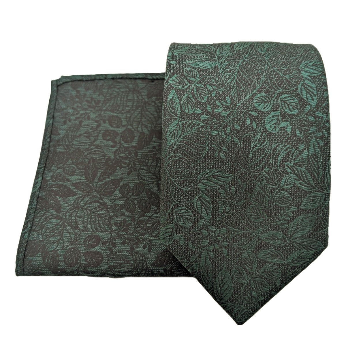 Dark Green Woodland Leaves Pocket Square