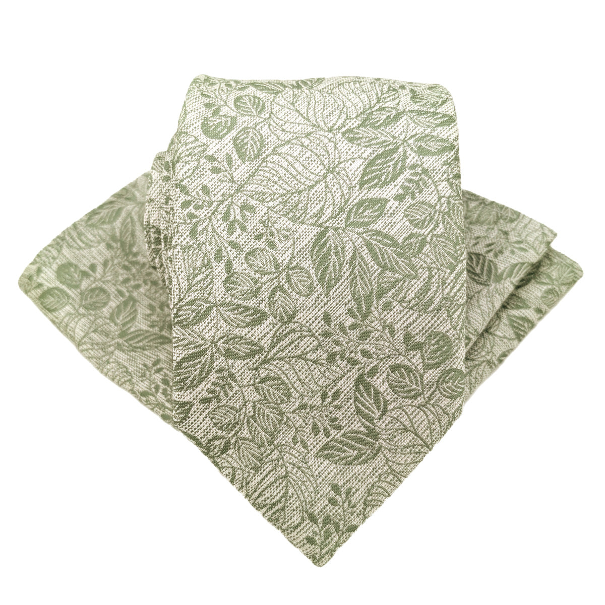 Wild Sage Woodland Leaves Wedding Tie
