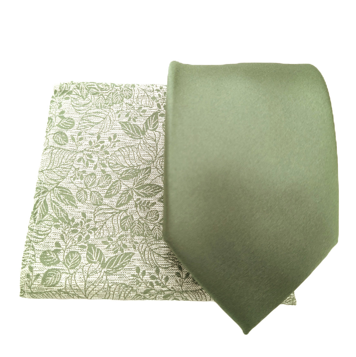 Mix and Match - Sage Patterned & Sage Wedding Tie Set