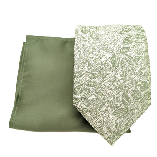 Mix and Match - Wild Sage Woodland Leaves & Wild Sage Wedding Tie Set