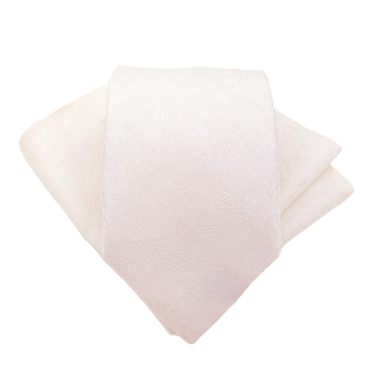Ivory Woodland Leaves Pocket Square