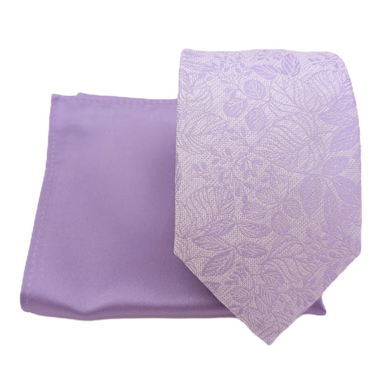 Mix and Match - Purple Patterned & Purple Wedding Tie Set