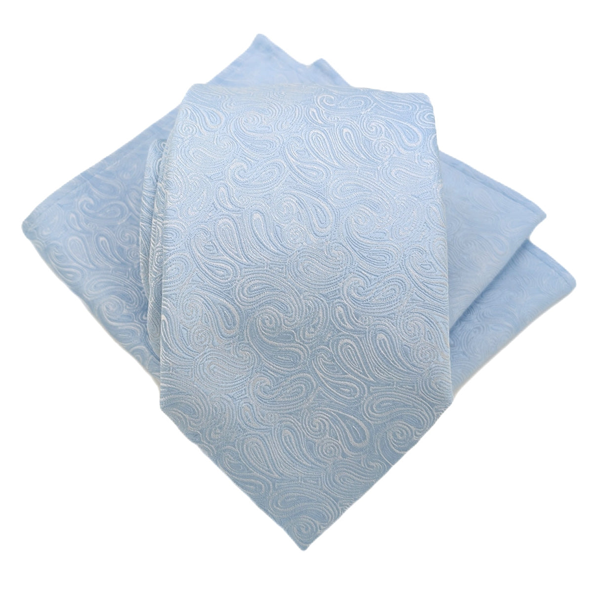 Cloudy Blue Paisley Wedding Tie