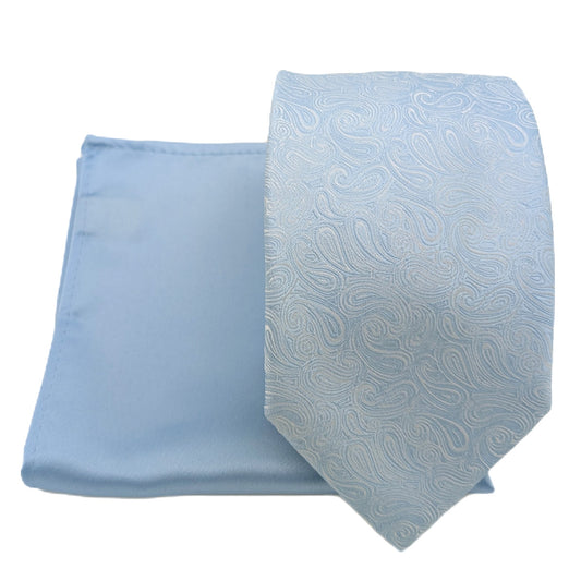 Mix and Match - Blue Patterned & Blue Wedding Tie Set