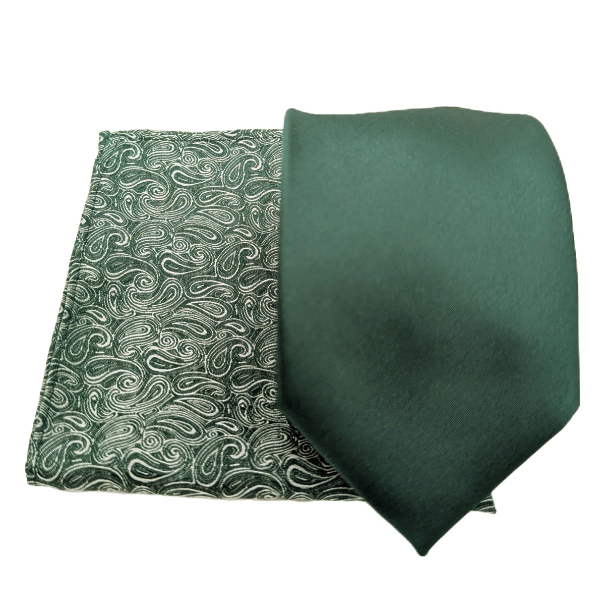 Dark Green Paisley Pocket Square