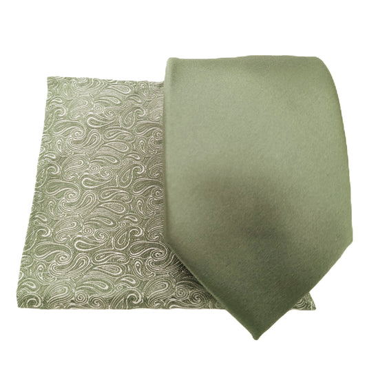 Mix and Match - Wild Sage Paisley & Wild Sage Wedding Tie Set
