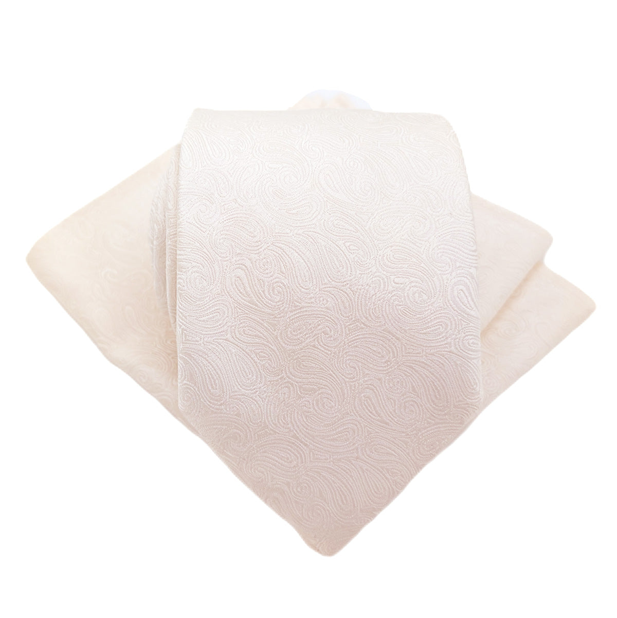 Neat Ivory Paisley Pocket Square