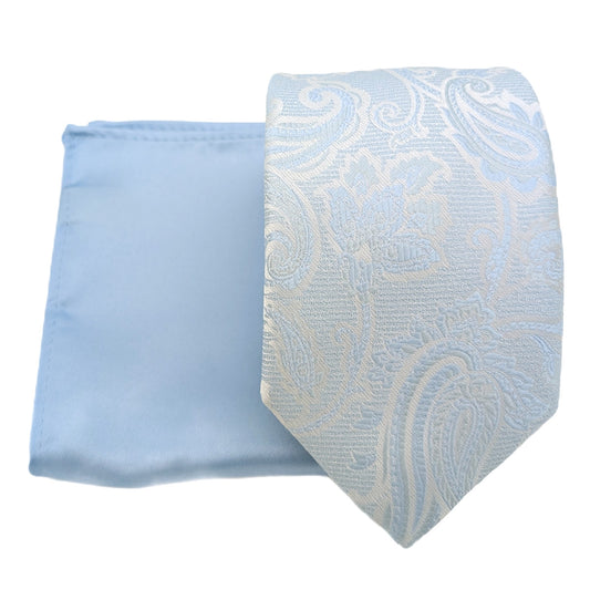 Mix and Match - Blue Patterned & Blue Wedding Tie Set