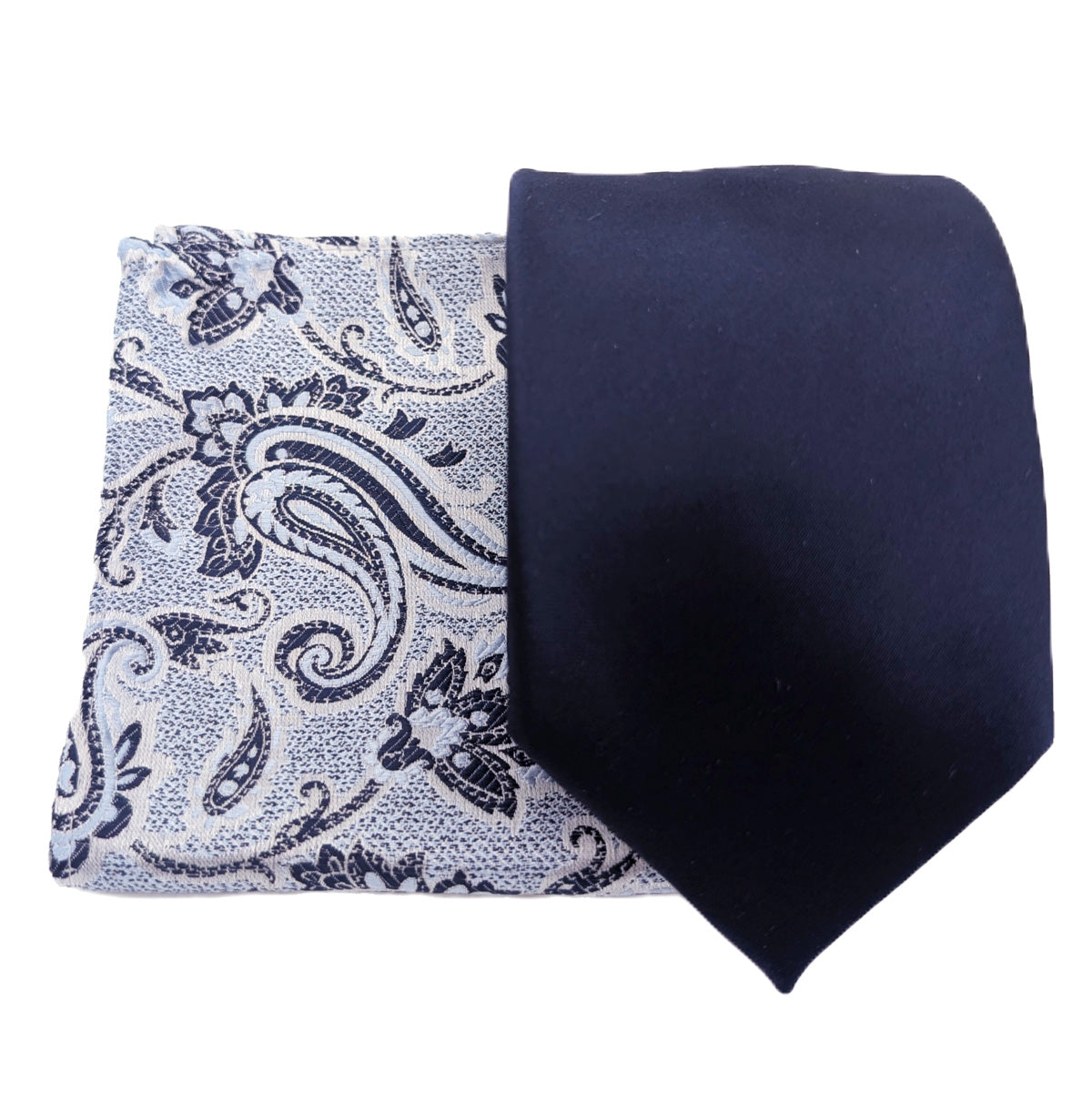 Navy Baroque Paisley Pocket Square