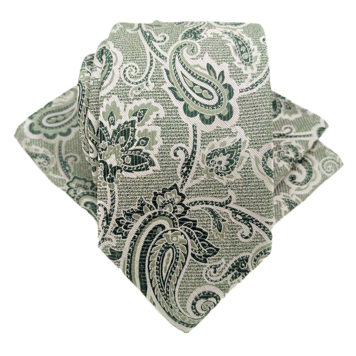 Dark Green Baroque Paisley Wedding Tie