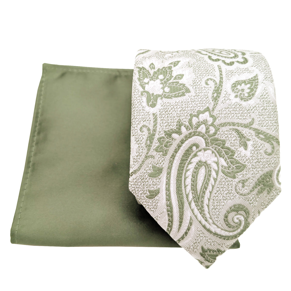 Mix and Match - Sage Patterned & Sage Wedding Tie Set
