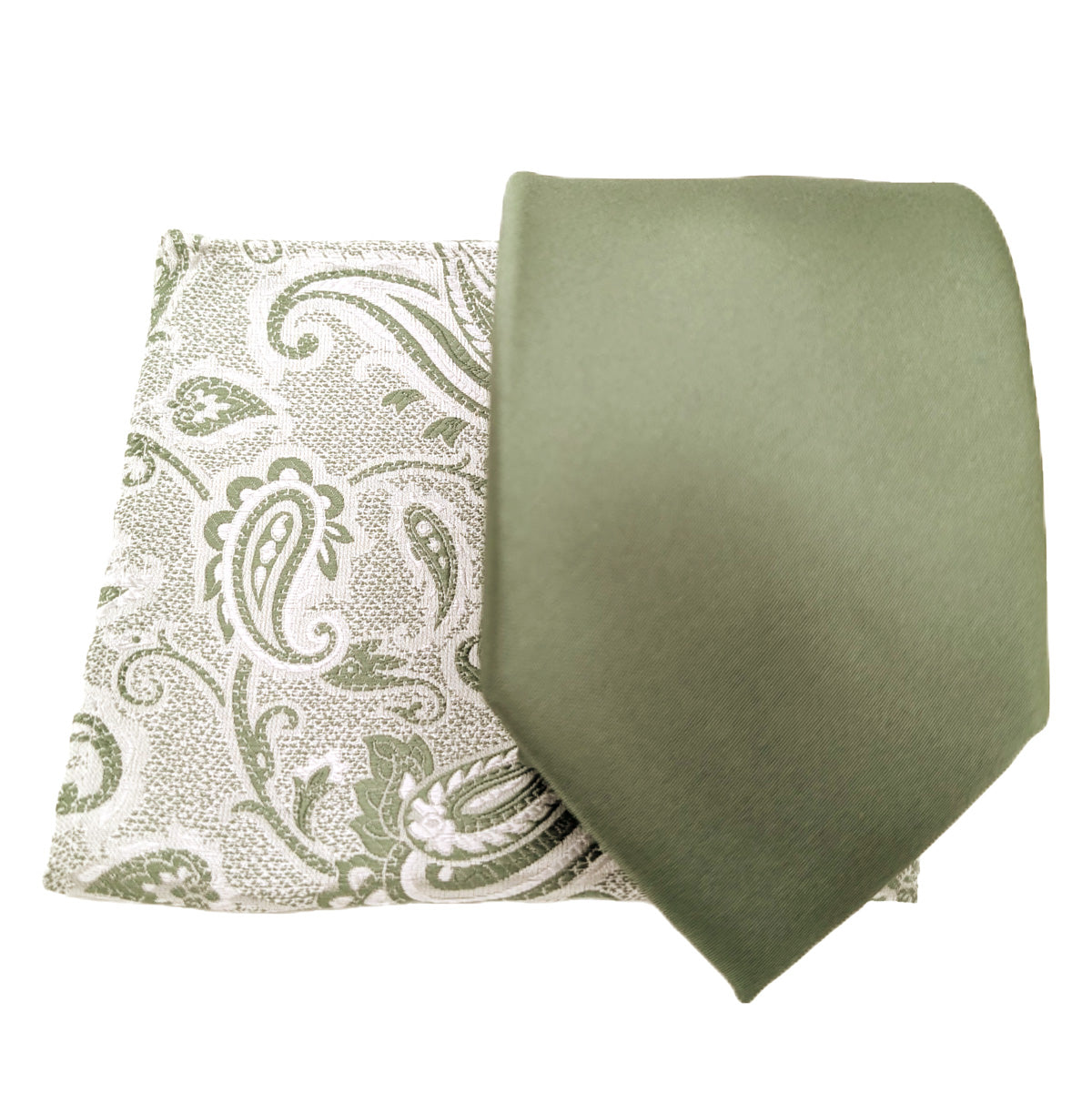 Mix and Match - Sage Patterned & Sage Wedding Tie Set