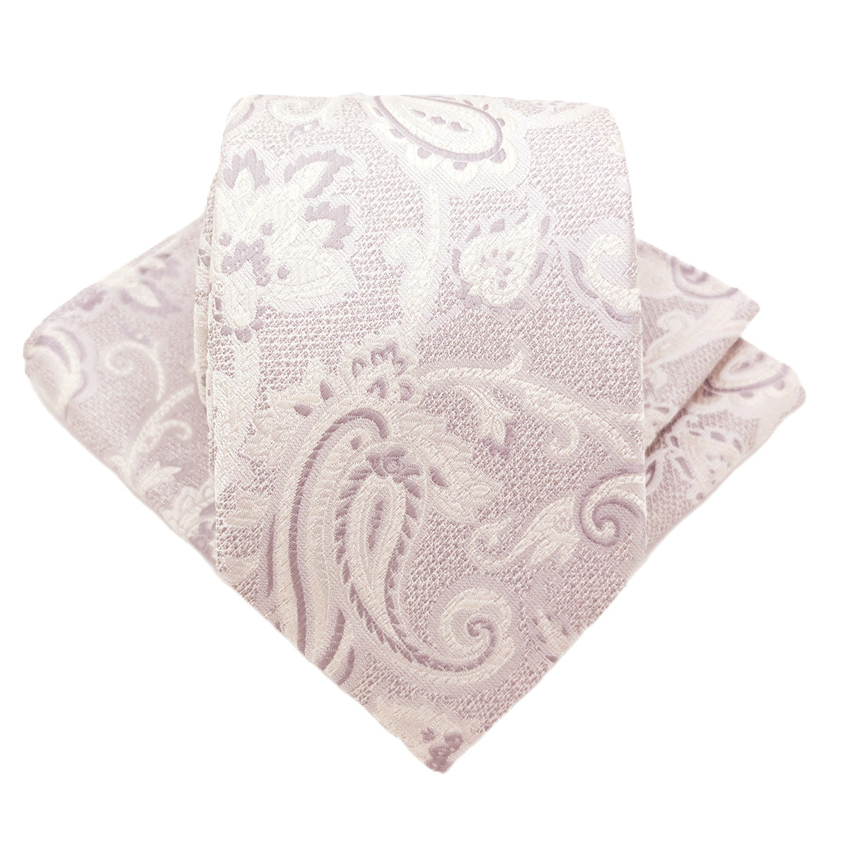 Ivory Baroque Paisley Pocket Square
