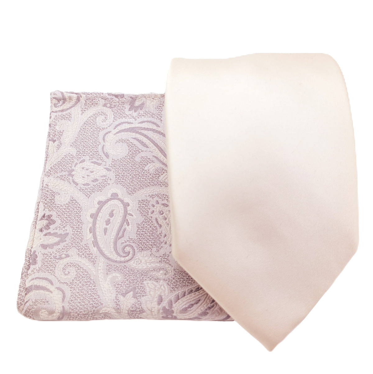 Ivory Baroque Paisley Pocket Square