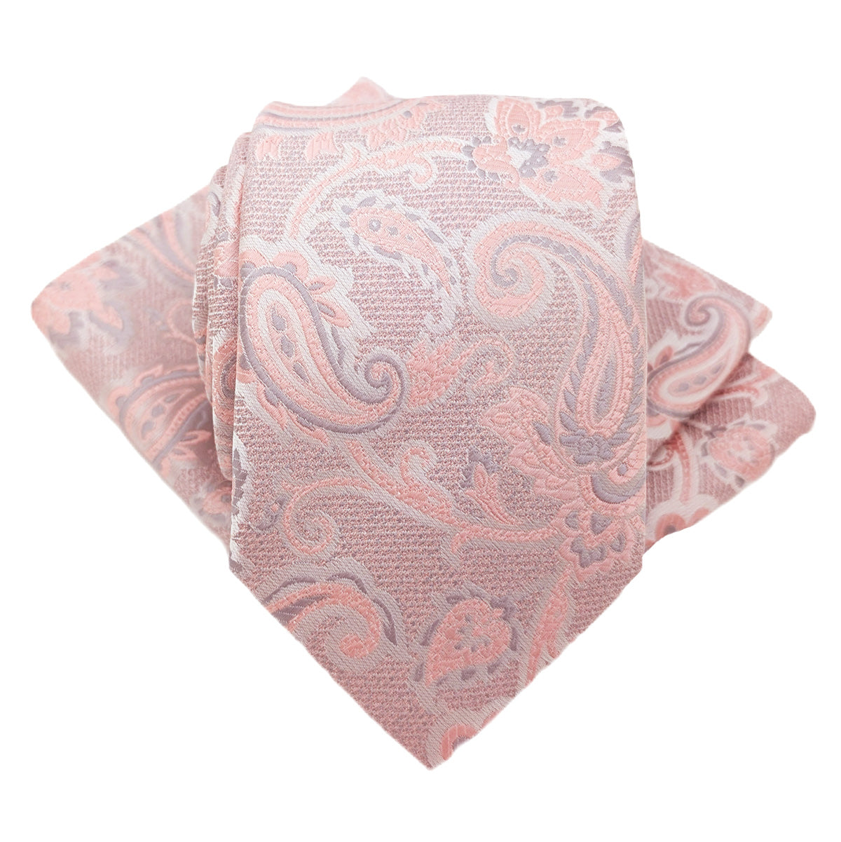 Rose Pink Baroque Paisley Pocket Square