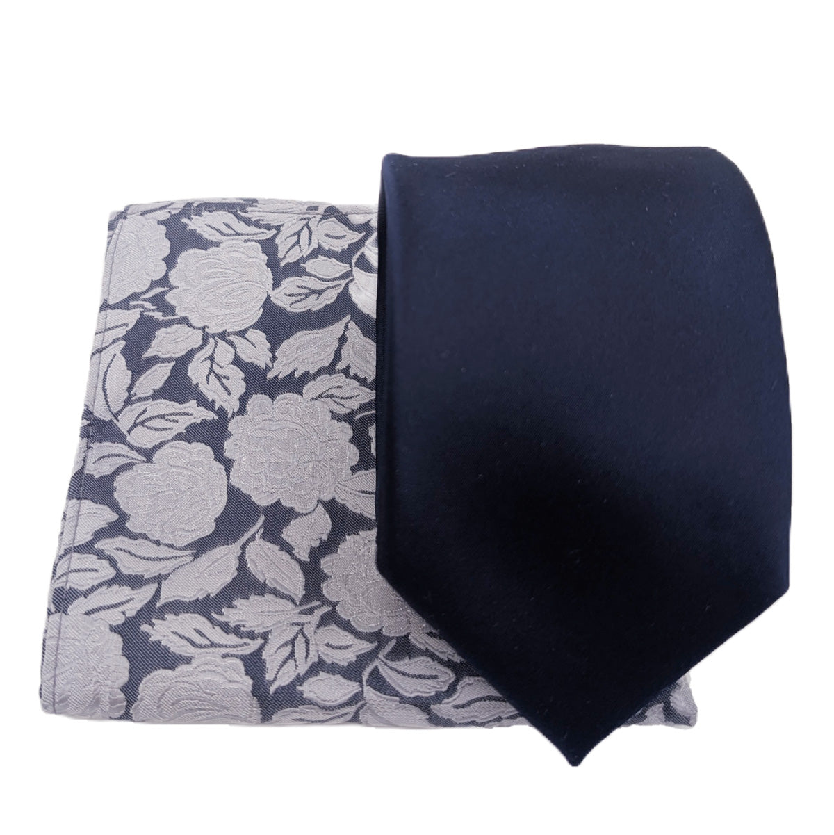 Bold Navy Rose Pocket Square