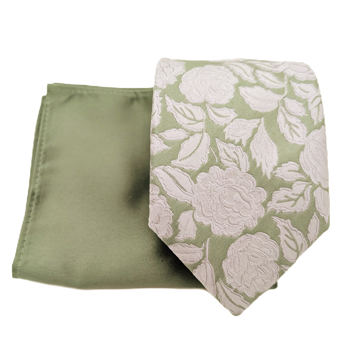 Mix and Match - Sage Patterned & Sage Wedding Tie Set