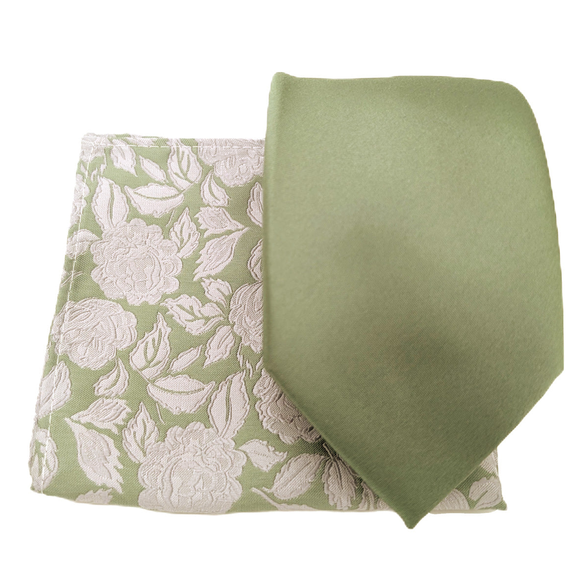 Mix and Match - Sage Patterned & Sage Wedding Tie Set