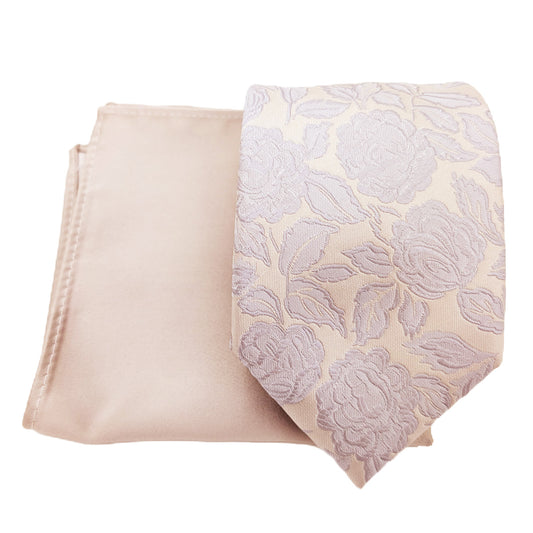 Mix and Match - Oyster Patterned & Oyster Wedding Tie Set