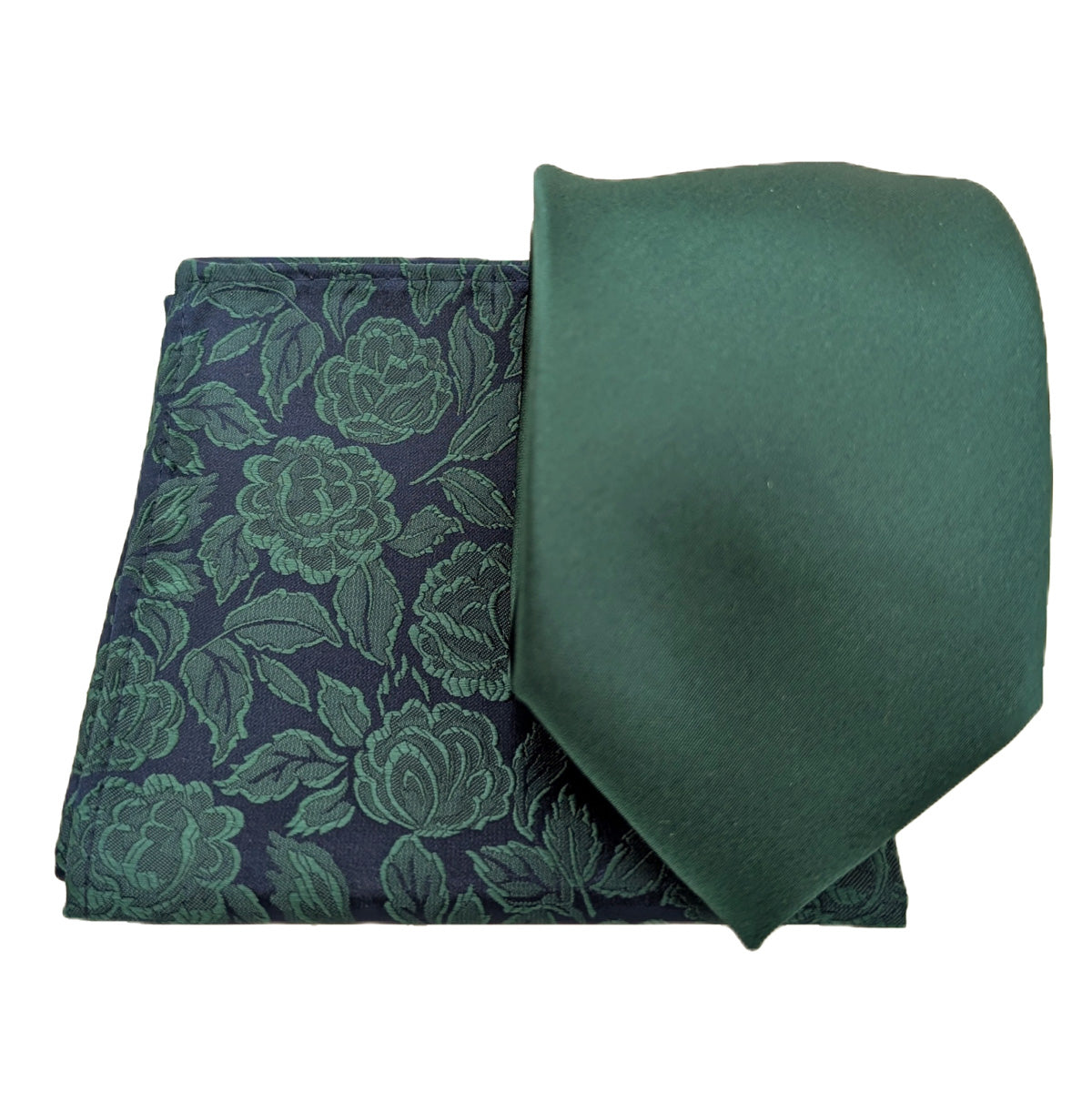 Dark Green Roses Pocket Square
