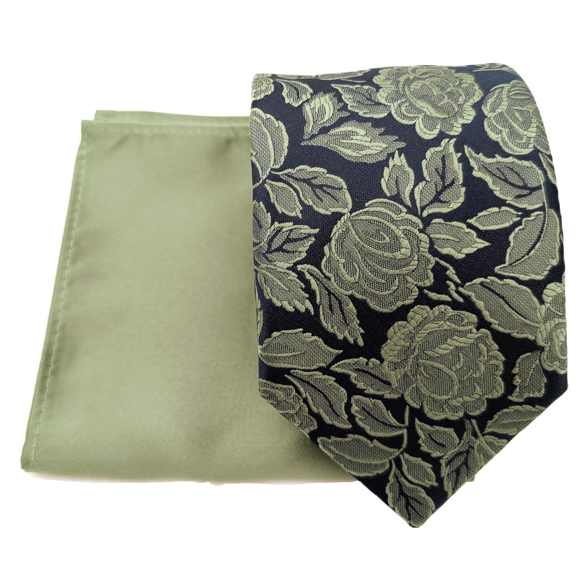 Mix and Match - Sage Patterned & Sage Wedding Tie Set