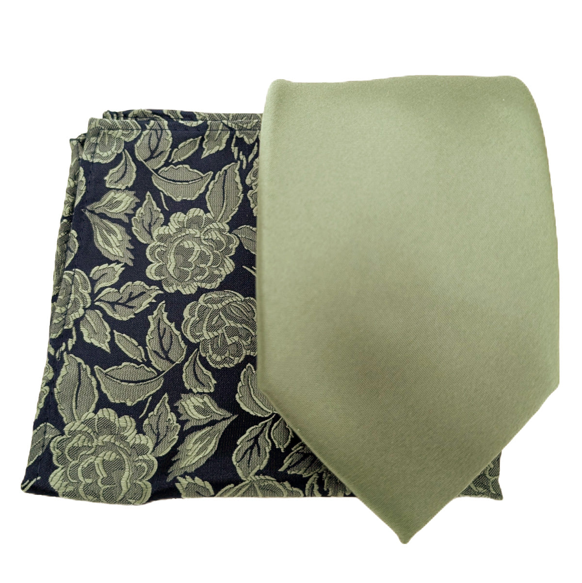 Mix and Match - Sage Patterned & Sage Wedding Tie Set