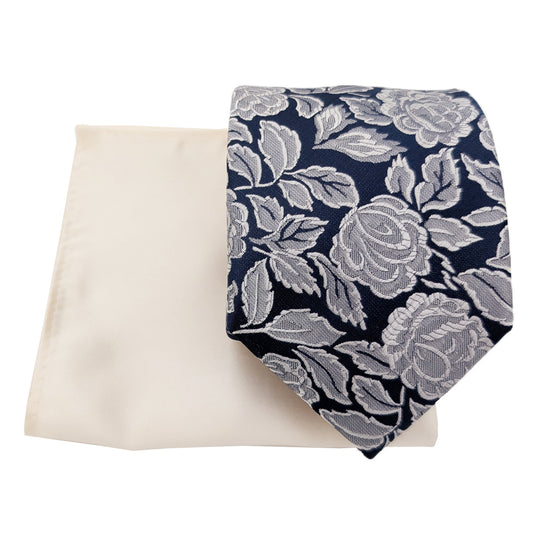 Mix and Match - Ivory Patterned & Ivory Wedding Tie Set