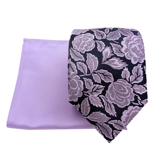 Mix and Match - Purple Patterned & Purple Wedding Tie Set