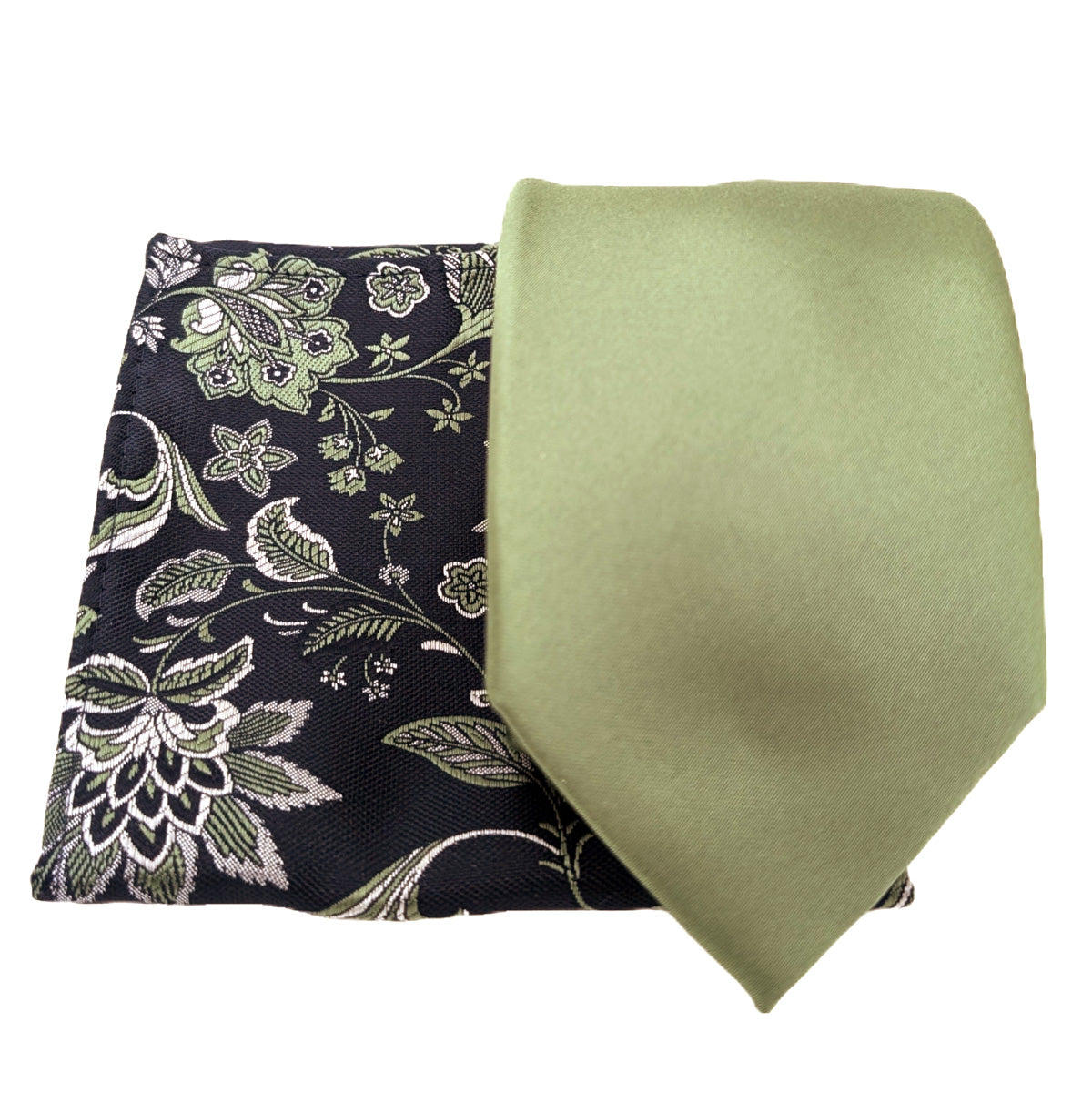 Mix and Match - Sage Patterned & Sage Wedding Tie Set
