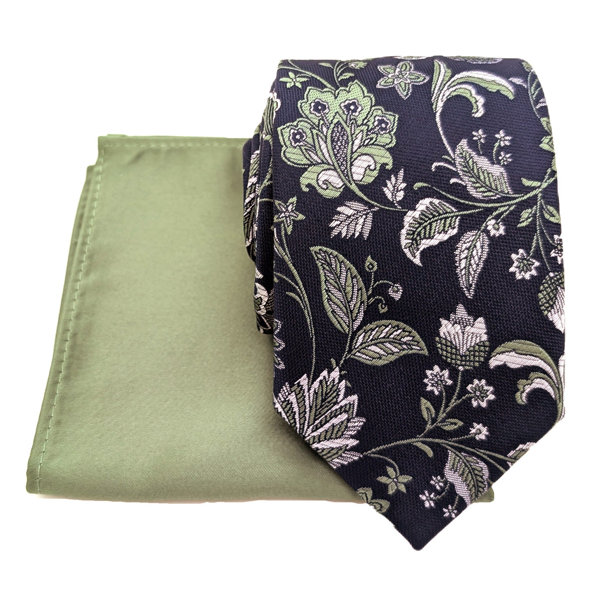 Mix and Match - Sage Patterned & Sage Wedding Tie Set