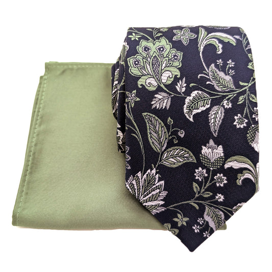 Mix and Match - Wild Sage Damask & Wild Sage Wedding Tie Set