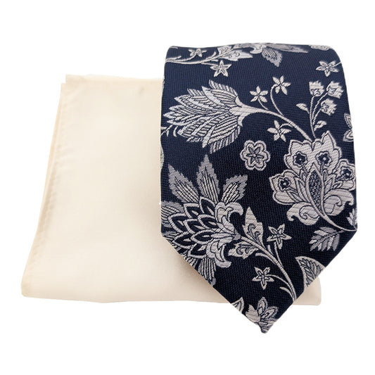 Mix and Match - Ivory Patterned & Ivory Wedding Tie Set