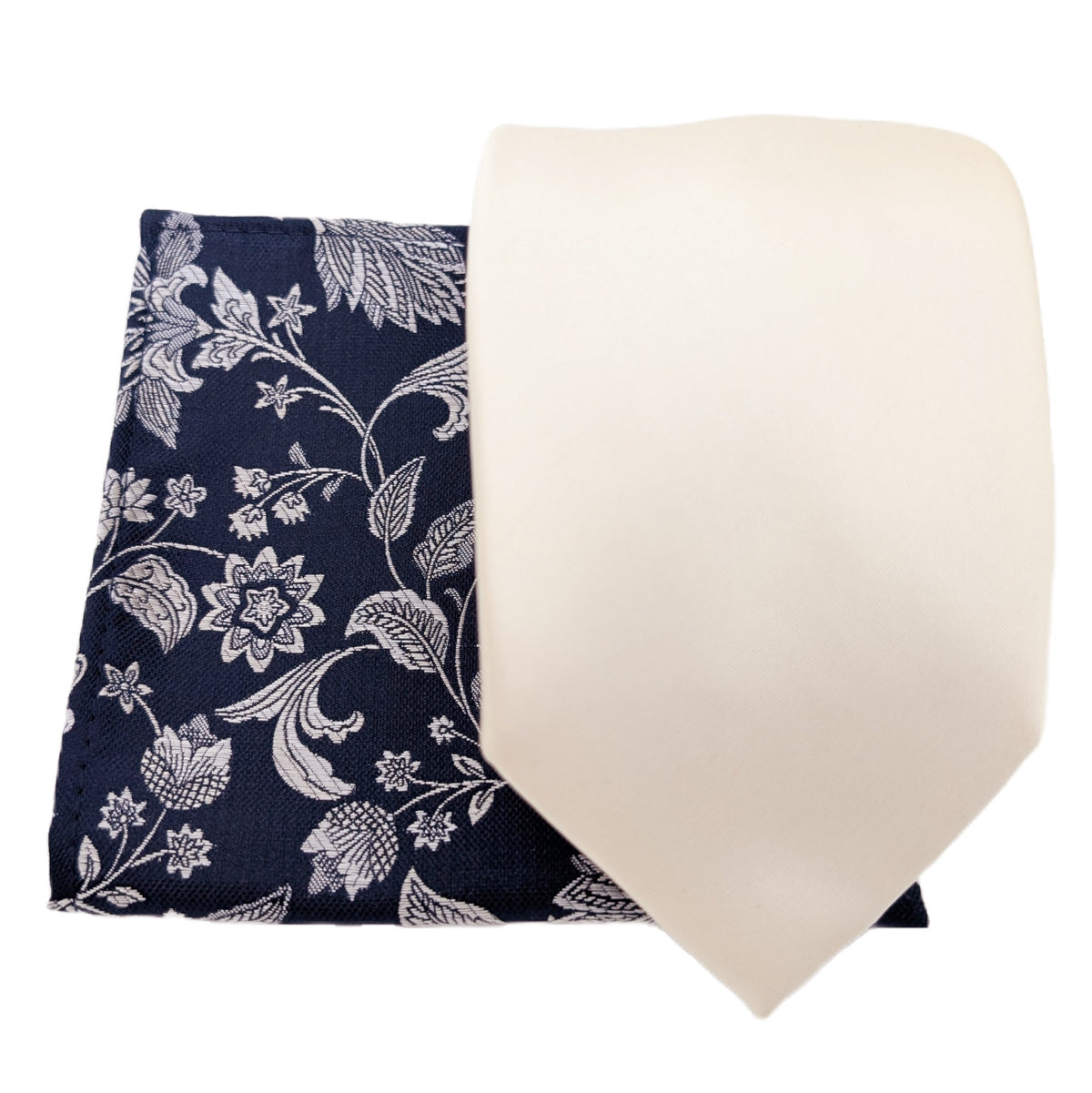 Ivory Damask Pocket Square