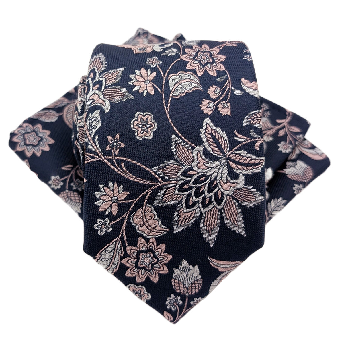 Rose Pink Damask Wedding Tie