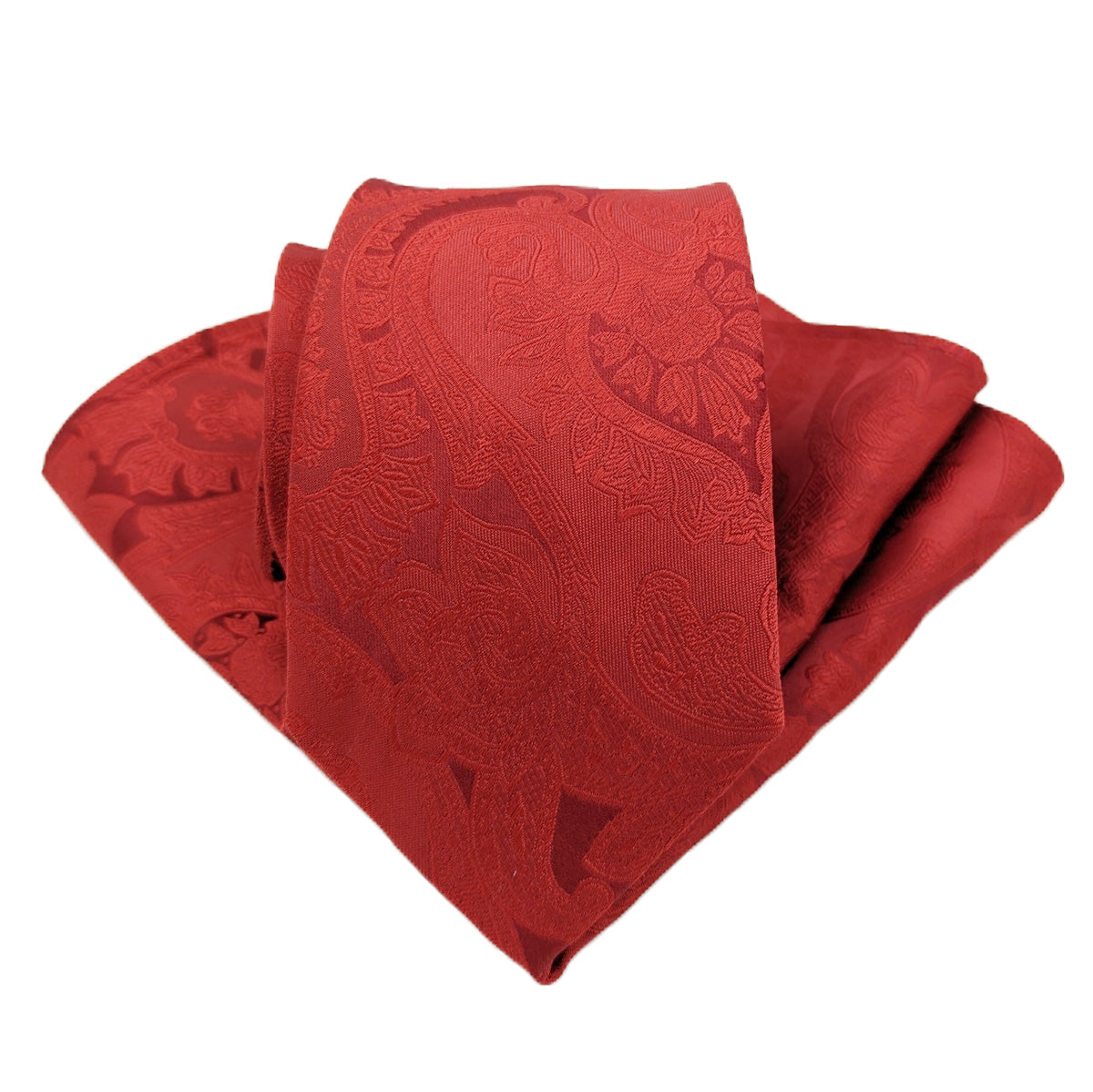 Red Paisley Silk Pocket Square