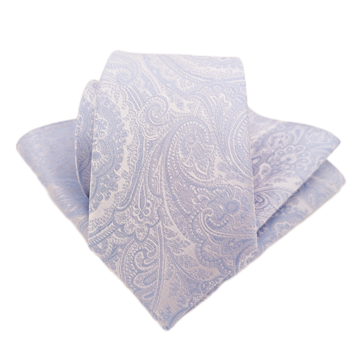 Blue Daisy Paisley Silk Wedding Tie