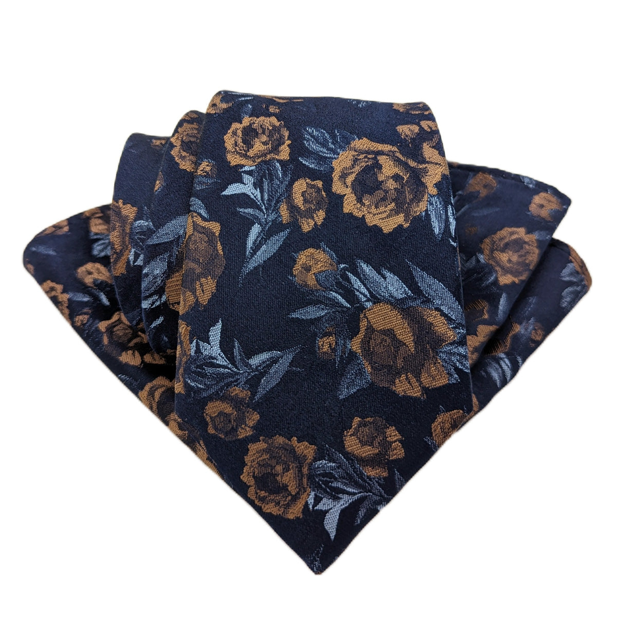 Midnight Bronze Rose Pocket Square