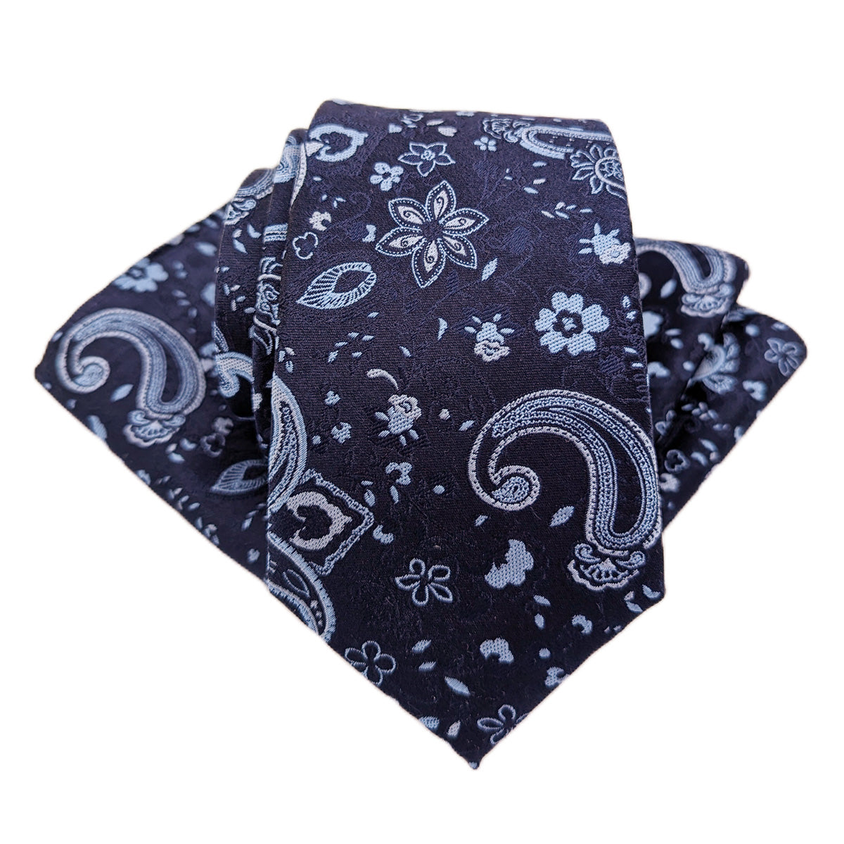 Navy Floral Paisley Wedding Tie