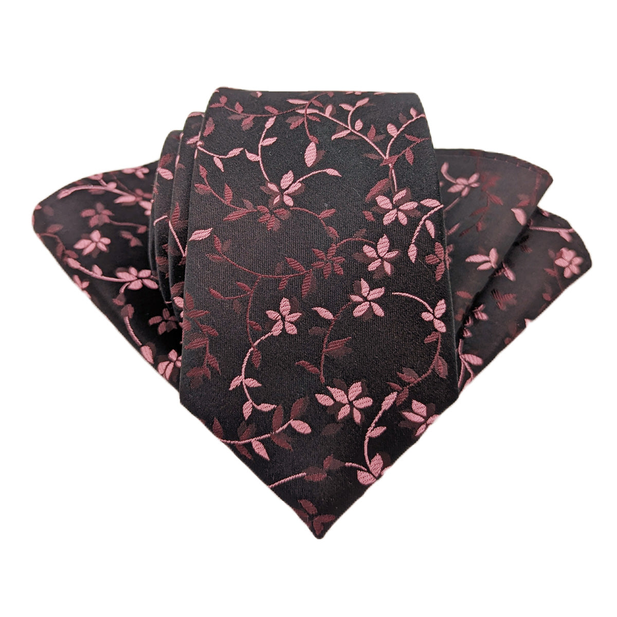 Dusky Pink Floral Silk Pocket Square